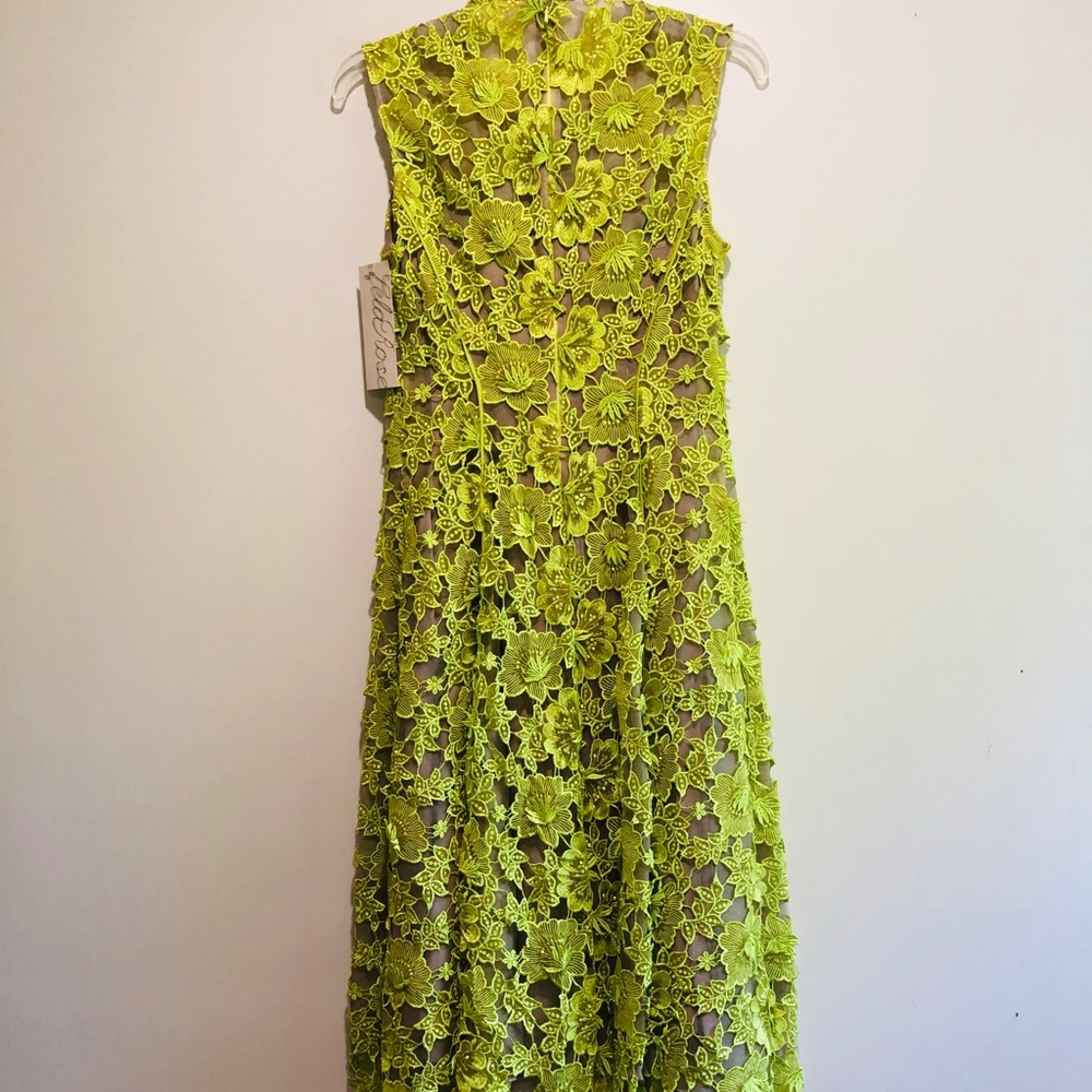 LELA ROSE**Guipure Lace Lime Dress**US 2 $1989 - Picture 13 of 14